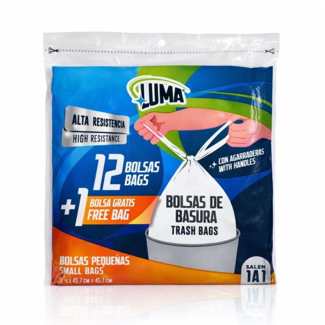 Bolsa blanca con amarre